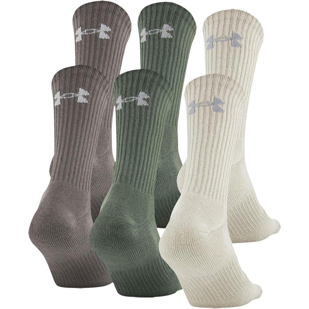 imageUnder Armour Adult Cotton Crew Socks MultipairsNeutral Assorted 6pairs