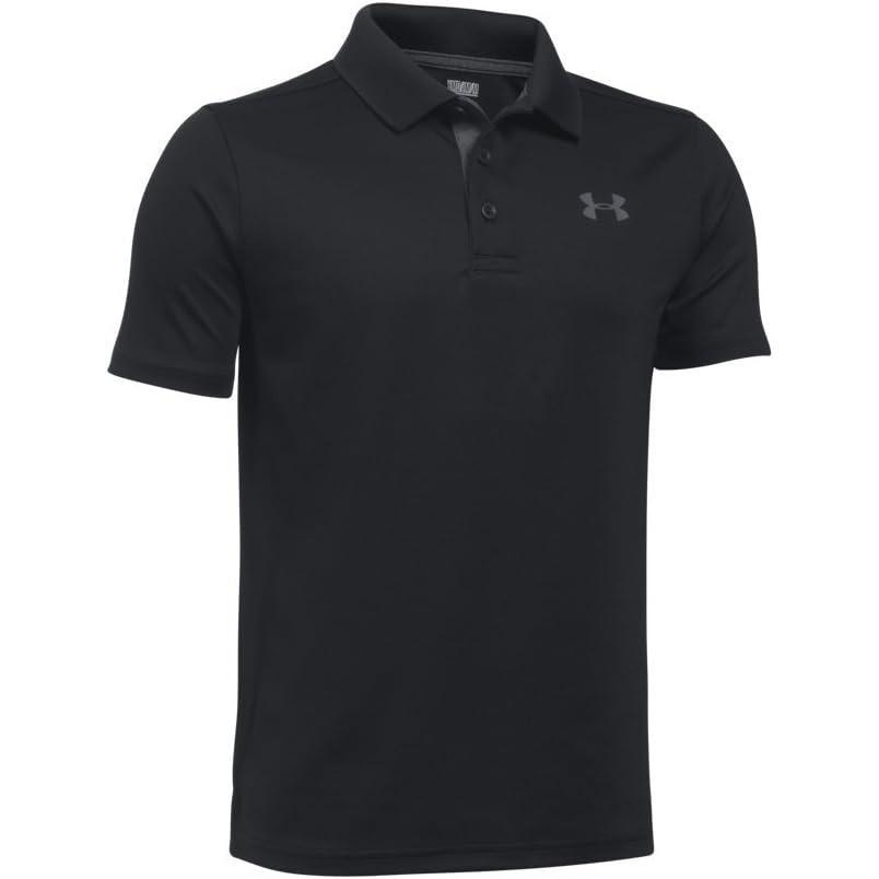imageUnder Armour Boys Match Play Polo ShirtBlack Carbon Heather Rhino Gray