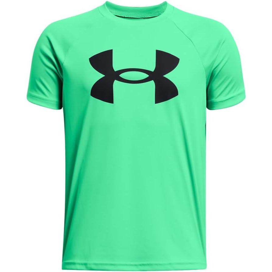 imageUnder Armour Boys Tech Big Logo Short Sleeve TShirt299 Vapor Green   Black