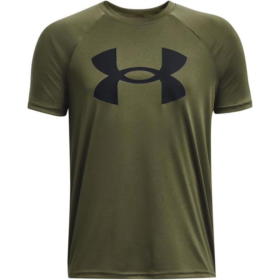 imageUnder Armour Boys Tech Big Logo Short Sleeve TShirt390 Marine Od Green   Black
