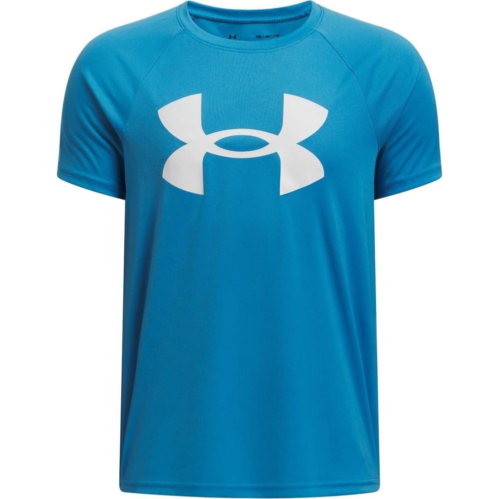 imageUnder Armour Boys Tech Big Logo Short Sleeve TShirt453 Ether Blue   White