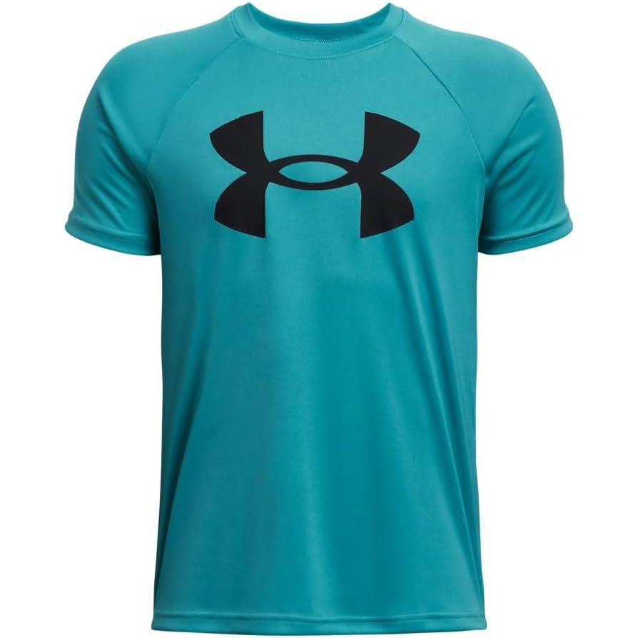 imageUnder Armour Boys Tech Big Logo Short Sleeve TShirt464 Circuit Teal   Black
