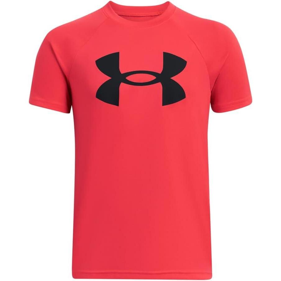 imageUnder Armour Boys Tech Big Logo Short Sleeve TShirt713 Racer Red   Black