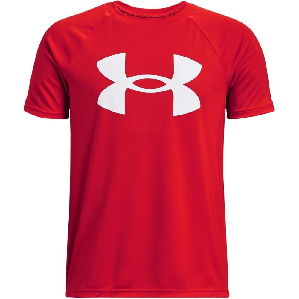 imageUnder Armour Boys Tech Big Logo Short Sleeve TShirt890 Radio Red   White