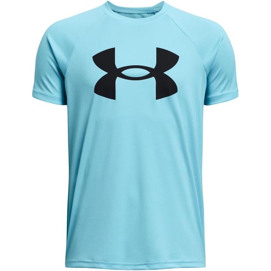 imageUnder Armour Boys Tech Big Logo Short Sleeve TShirt914 Sky Blue   Black