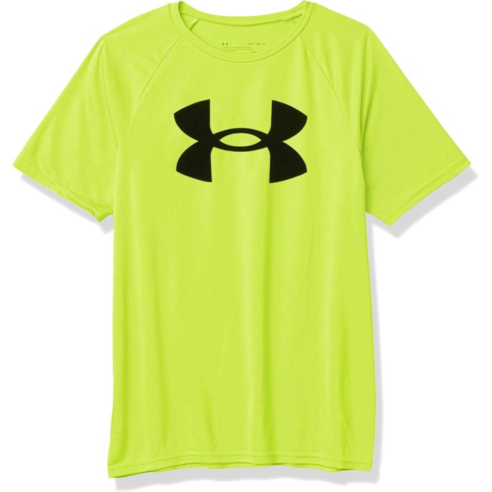 imageUnder Armour Boys Tech Big Logo Short Sleeve TShirtHighvis Yellow 731Black
