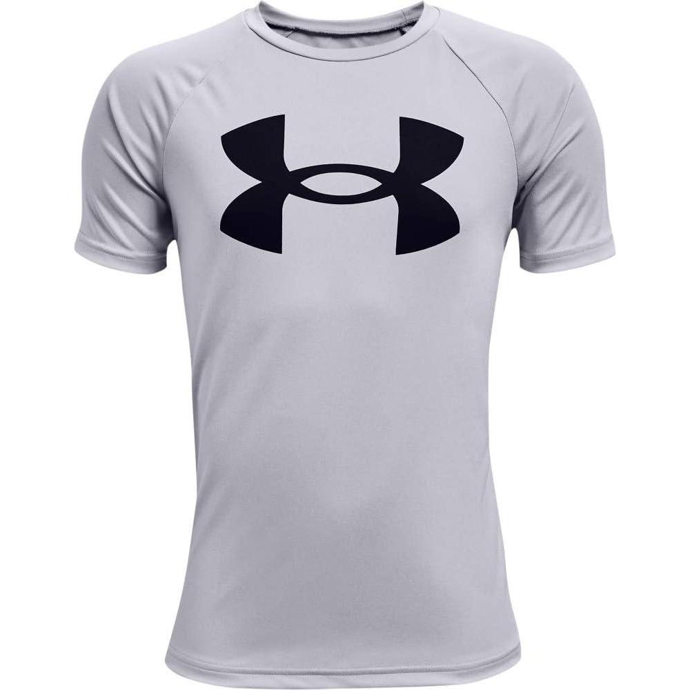imageUnder Armour Boys Tech Big Logo Short Sleeve TShirtMod Gray Light Heather 011Black