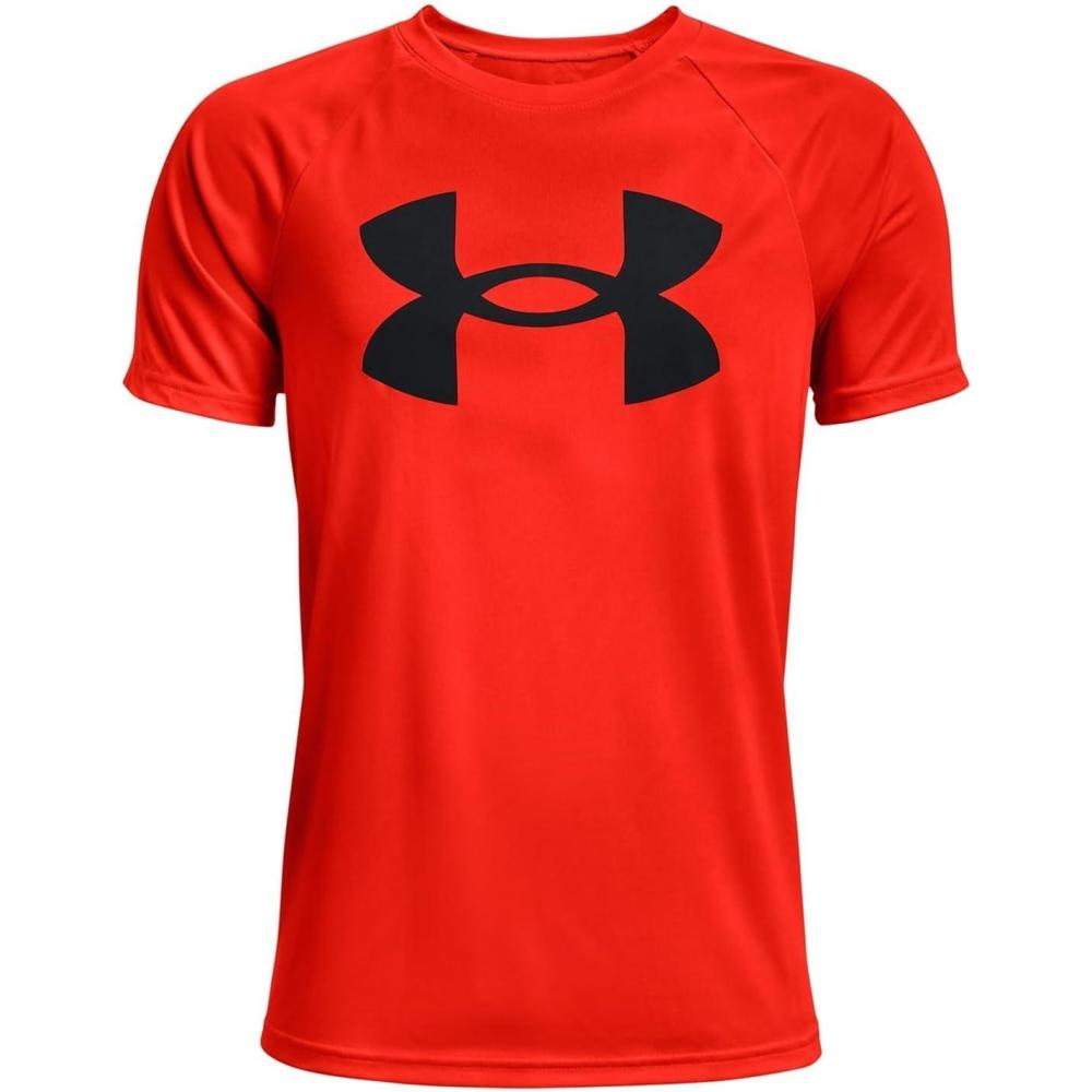 imageUnder Armour Boys Tech Big Logo Short Sleeve TShirtPhoenix Fire 296Black