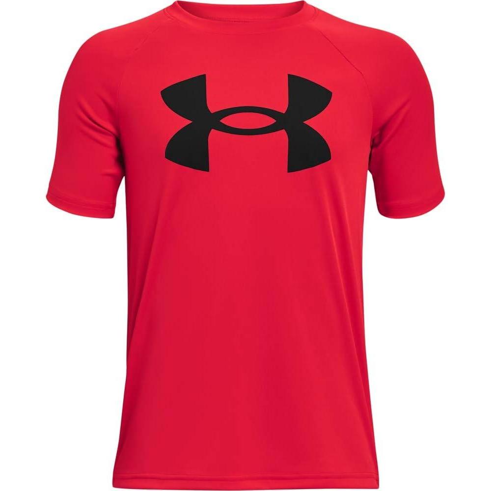 imageUnder Armour Boys Tech Big Logo Short Sleeve TShirtRed 600Black