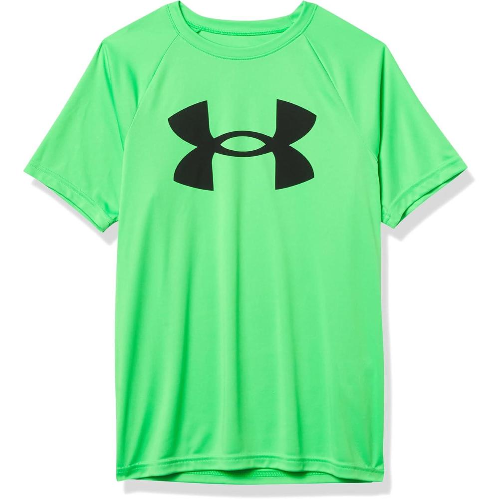 imageUnder Armour Boys Tech Big Logo Short Sleeve TShirtStadium Green 341Black