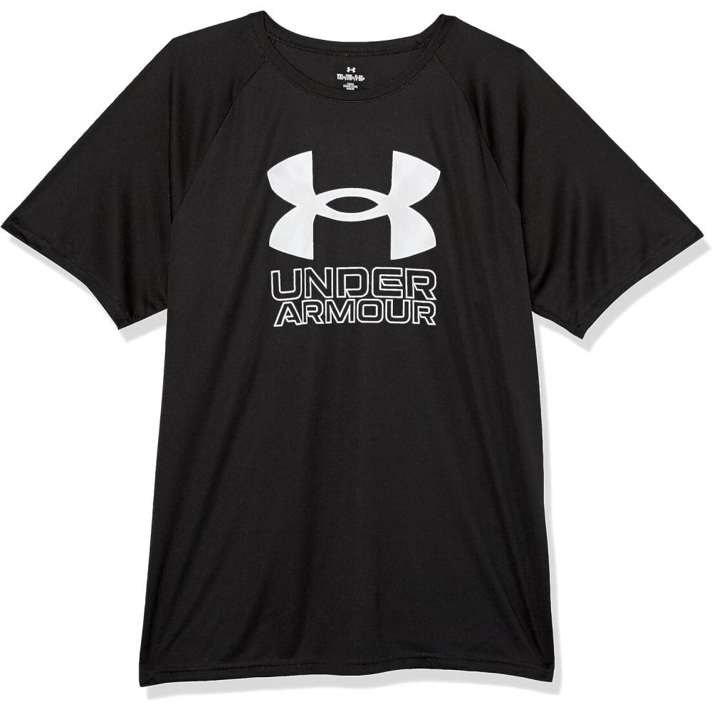 imageUnder Armour Boys Tech Hybrid Printed Fill ShortSleeve TShirt001 Black   White