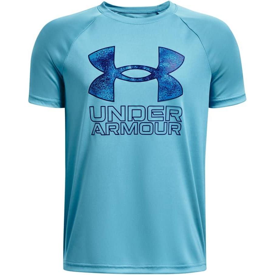 imageUnder Armour Boys Tech Hybrid Printed Fill ShortSleeve TShirt433 Glacier Blue   Sonar Blue