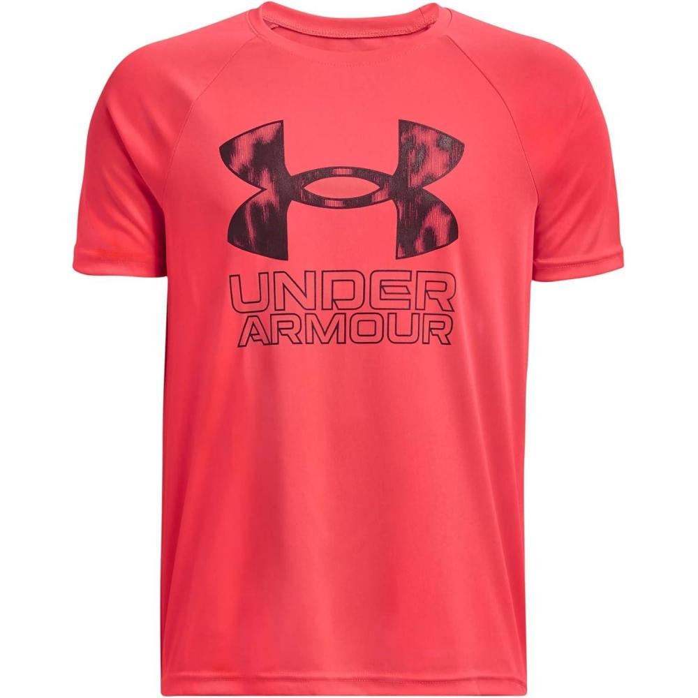 imageUnder Armour Boys Tech Hybrid Printed Fill ShortSleeve TShirt630 Beta   Deep Red