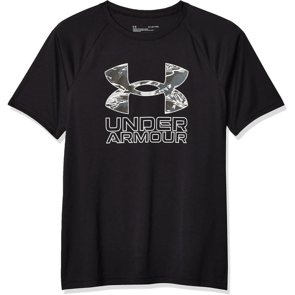 imageUnder Armour Boys Tech Hybrid Printed Fill ShortSleeve TShirtBlack 005White