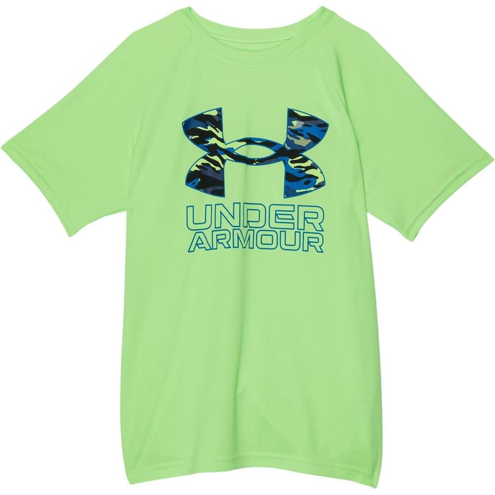 imageUnder Armour Boys Tech Hybrid Printed Fill ShortSleeve TShirtQuirky Lime 752Cruise Blue