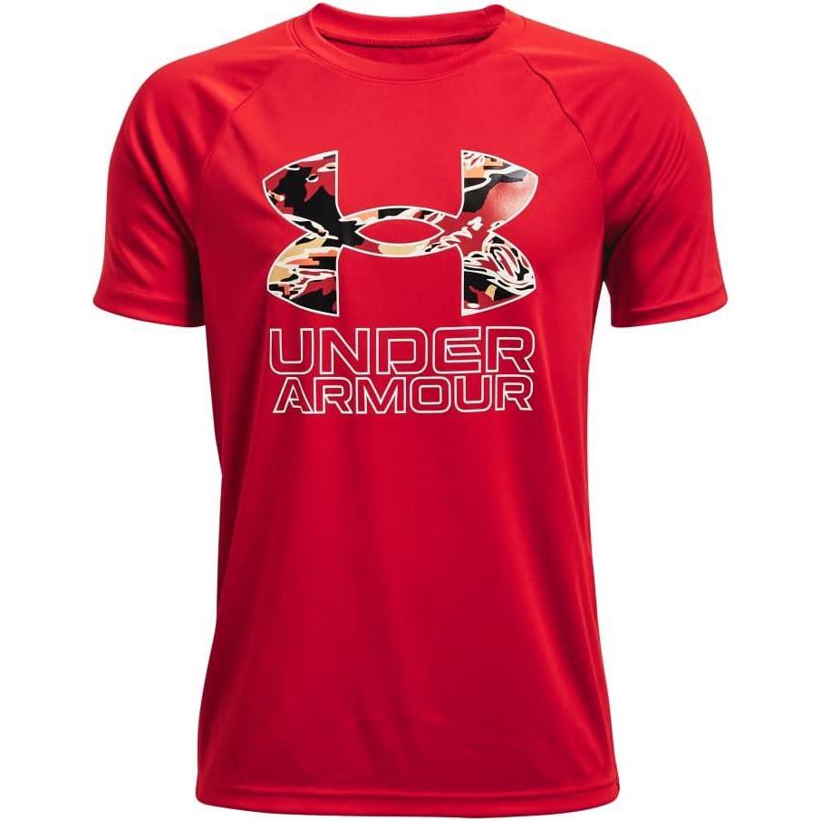 imageUnder Armour Boys Tech Hybrid Printed Fill ShortSleeve TShirtRed 600White