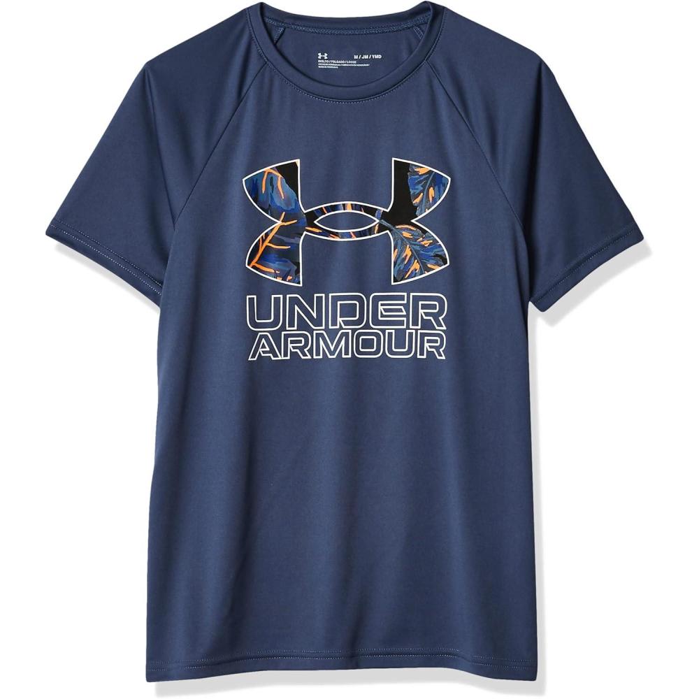 imageUnder Armour Boys Tech Hybrid Printed Fill ShortSleeve TShirtUtility Blue 496White