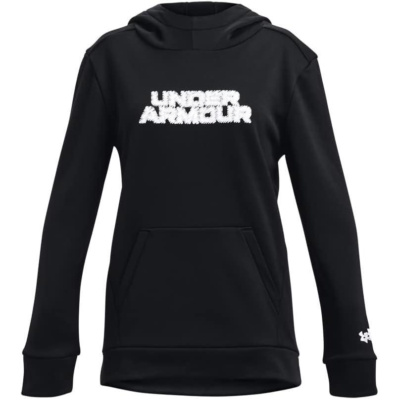 imageUnder Armour Girls Armour Fleece Branded Hoodie001 Black   White