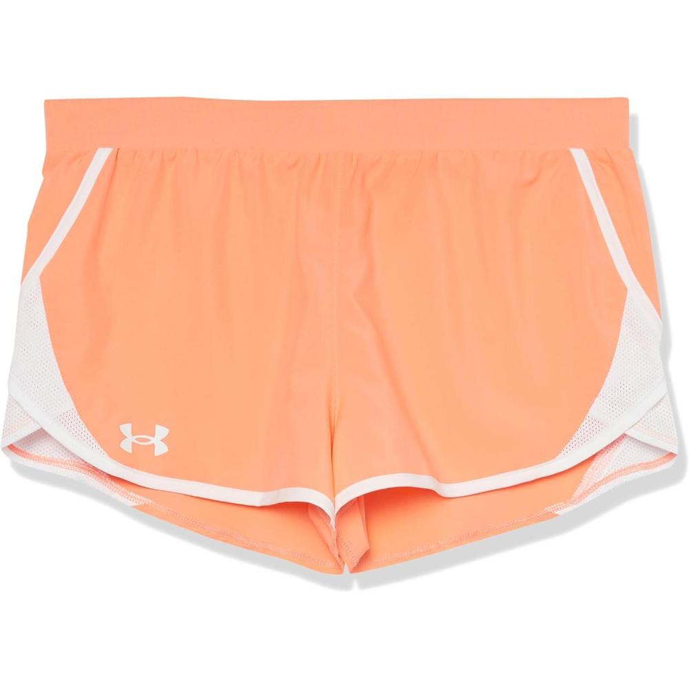 imageUnder Armour Girls Fly By 3 quot Shorts963 Bubble Peach   White