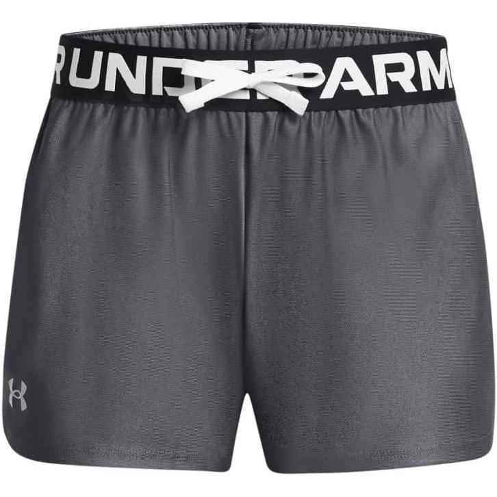 imageUnder Armour Girls Play Up Solid Shorts013 Pitch Gray   Metallic Silver