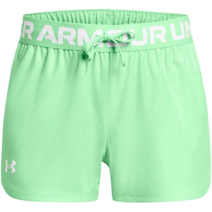 imageUnder Armour Girls Play Up Solid Shorts350 Matrix Green   White