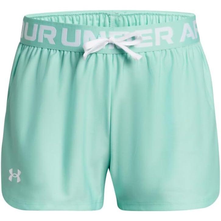 imageUnder Armour Girls Play Up Solid Shorts362 Neo Turquoise   White