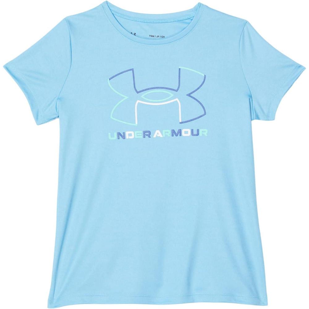 imageUnder Armour Girls Tech Big Logo Short Sleeve TShirt462 Tonic  Green Breeze  Halogen Blue