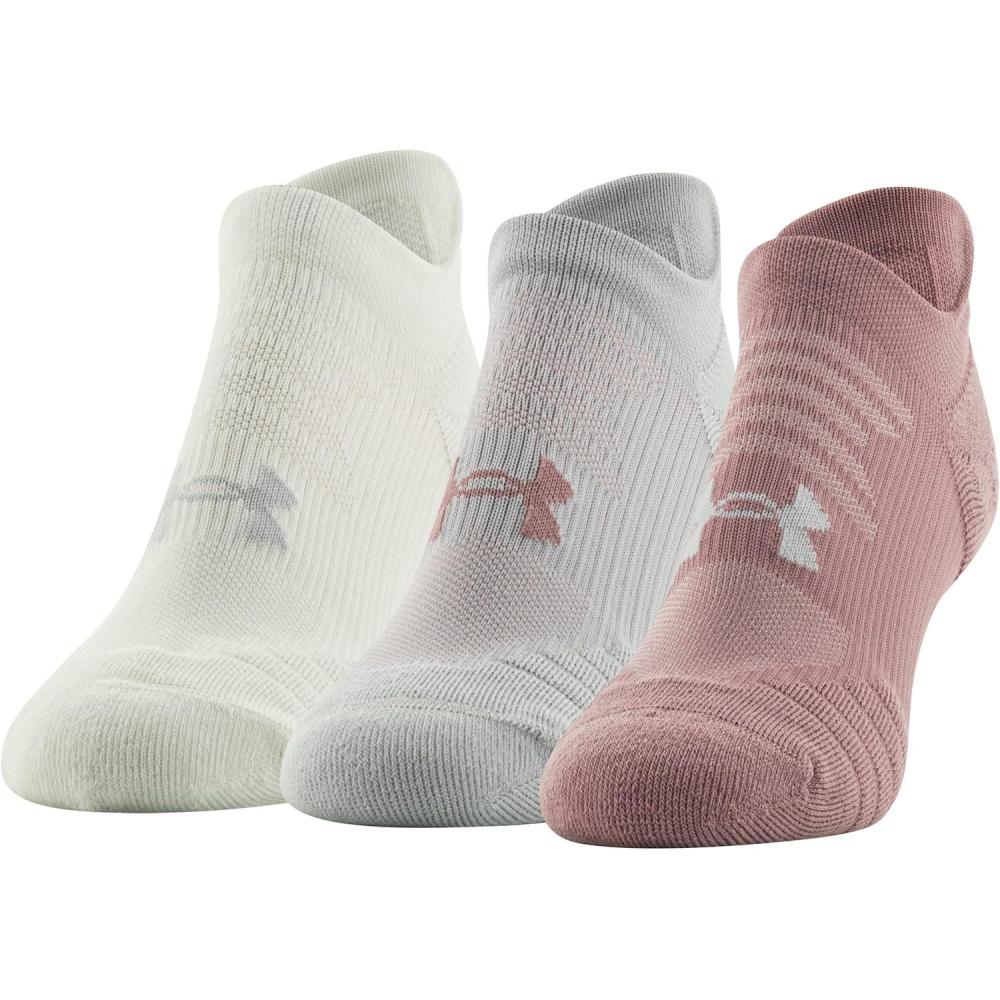 imageUnder Armour Womens Play Up No Show Tab Socks 3PairsPink Elixir Assorted