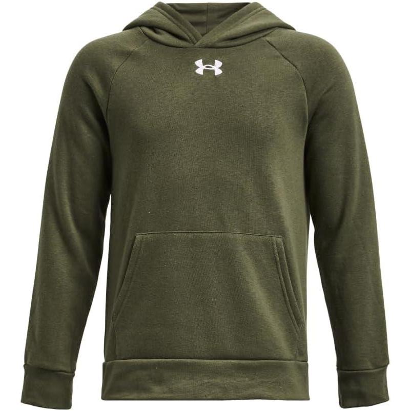 imageUnder Armour boys Rival Fleece Hoodie390 Marine Od Green   White