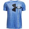 imageUnder Armour Boys Tech Split Logo Hybrid ShortSleeve TShirt486 Versa Blue   Black