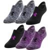 imageUnder Armour womens Womens Breathe Lite Ultra Low Socks MultipairsStrobe Purple Assorted 6pairs