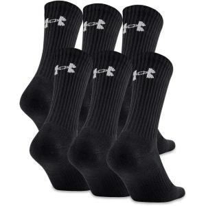 imageUnder Armour Adult Cotton Crew Socks MultipairsBlackGray 6pairs