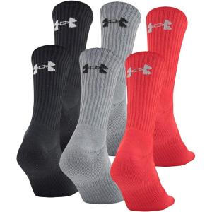 imageUnder Armour Adult Cotton Crew Socks MultipairsRedAssorted 6pairs