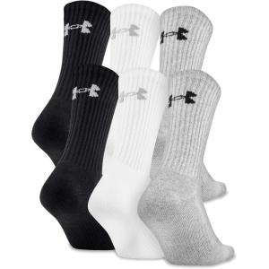 imageUnder Armour Adult Cotton Crew Socks MultipairsTrue Gray Heather Assorted 6pairs
