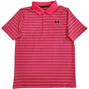 imageUnder Armour Boys Match Play Polo ShirtPink 683Bluewhite Stripe