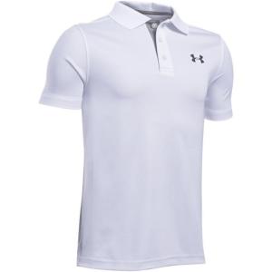imageUnder Armour Boys Match Play Polo ShirtWhite True Gray Heather Rhino Gray
