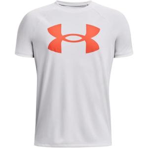 imageUnder Armour Boys Tech Big Logo Short Sleeve TShirt102 White   Frosted Orange