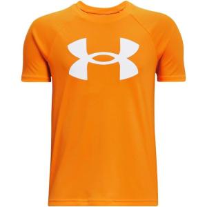 imageUnder Armour Boys Tech Big Logo Short Sleeve TShirt801 Formula Orange   White
