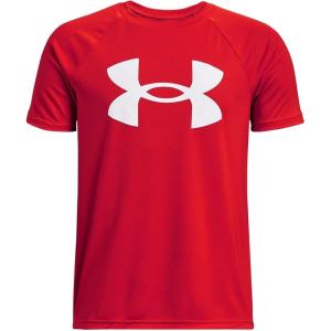imageUnder Armour Boys Tech Big Logo Short Sleeve TShirt890 Radio Red   White
