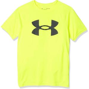imageUnder Armour Boys Tech Big Logo Short Sleeve TShirtHighvis Yellow 732Pitch Gray