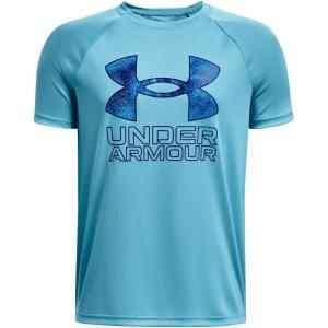 imageUnder Armour Boys Tech Hybrid Printed Fill ShortSleeve TShirt433 Glacier Blue   Sonar Blue