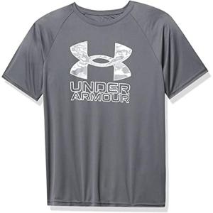 imageUnder Armour Boys Tech Hybrid Printed Fill ShortSleeve TShirtPitch Gray 013Halo Gray