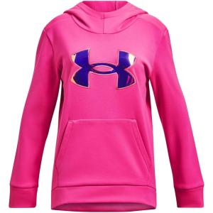 imageUnder Armour Girls Armourfleece Iridescent Big Logo Hoodie652 Rebel Pink   Iridescent