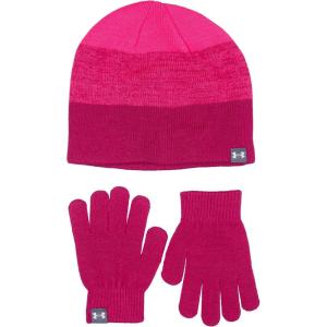 imageUnder Armour Girls Beanie Glove ComboRhubarb 699White