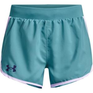 imageUnder Armour Girls Fly By 3 quot Shorts433 Glacier Blue  Nebula Purple  Sonar Blue