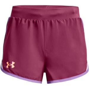 imageUnder Armour Girls Fly By 3 quot Shorts635 Charged Cherry  Digi Purple  Orange Tropic