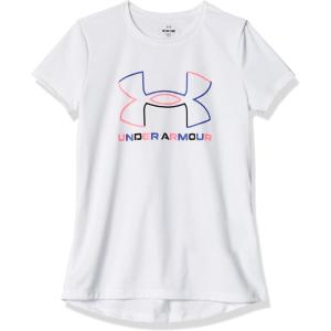 imageUnder Armour Girls Tech Big Logo Short Sleeve TShirt101 White   Brilliant Violet