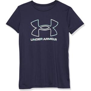 imageUnder Armour Girls Tech Big Logo Short Sleeve TShirt410 Midnight Navy   Antifreeze