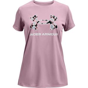 imageUnder Armour Girls Tech Big Logo Short Sleeve TShirtMauve Pink 698White