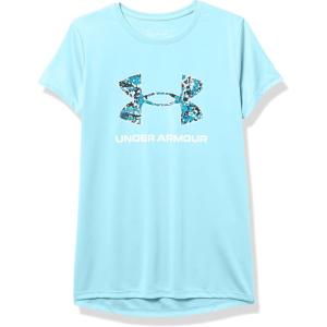 imageUnder Armour Girls Tech Big Logo Short Sleeve TShirtSky Blue 914White